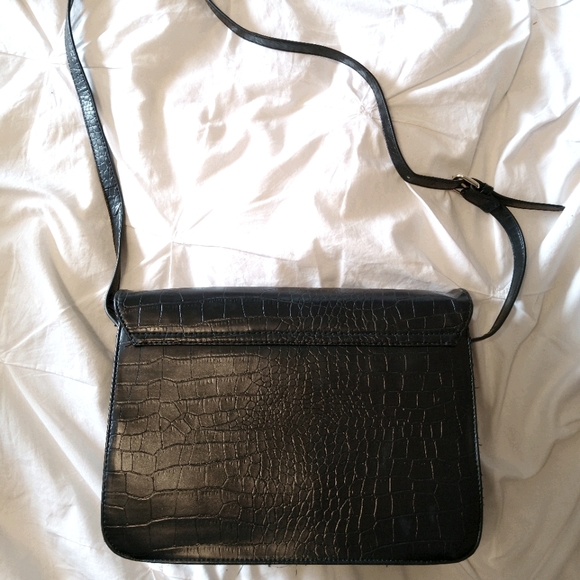 Black croc crossbody handbag - Picture 4 of 4